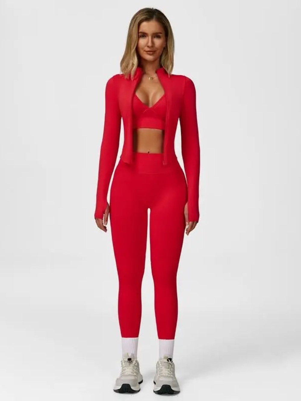 Supportive Red Seamless Crop Tank Top